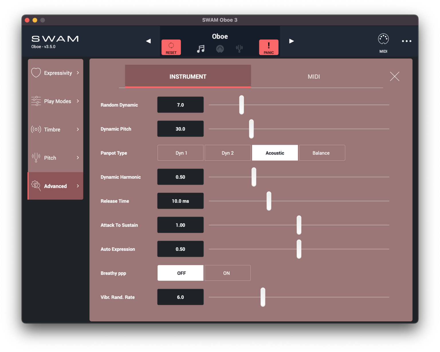 SWAM Double Reeds Audio Modeling