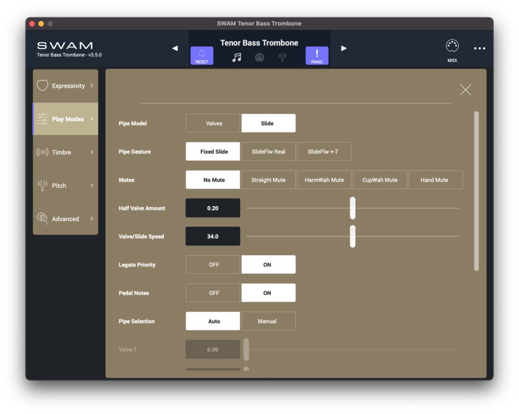 SWAM Trombones Audio Modeling