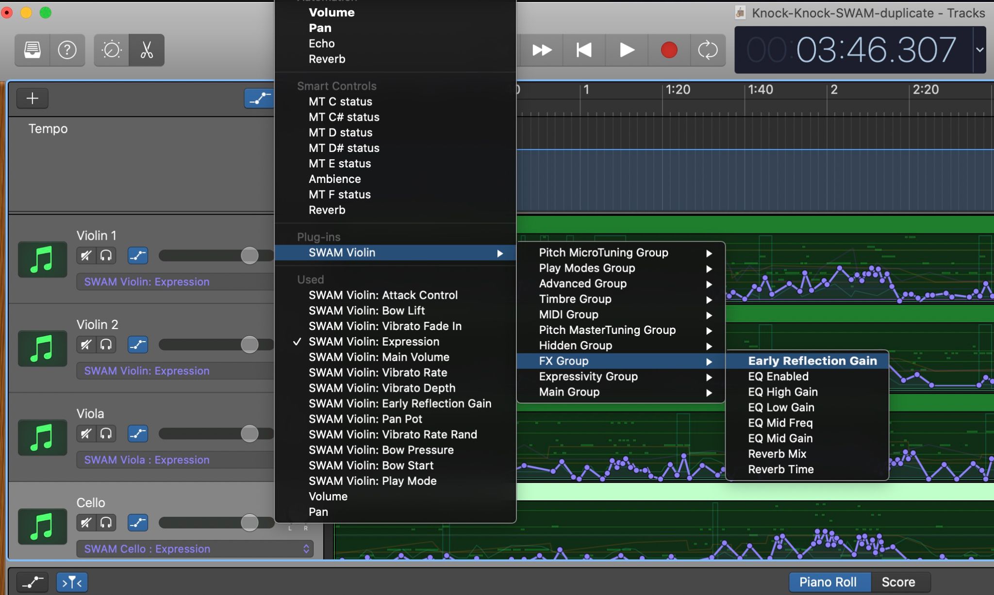 garageband how to change tempo mid song